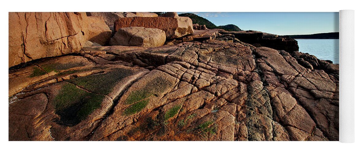 Acadia Yoga Mat featuring the photograph Acadia Rocks by Neil Shapiro