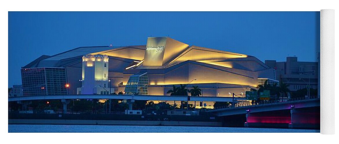 Downtown Miami Yoga Mat featuring the photograph Adrienne Arsht Center 2 by Rene Triay FineArt Photos