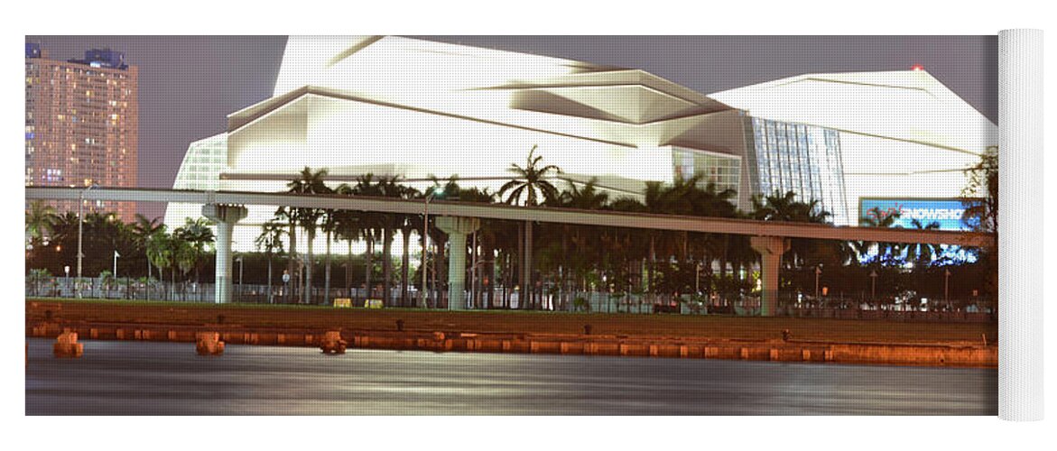 Delray Yoga Mat featuring the photograph Adrienne Arsht Center Miami by Ken Figurski