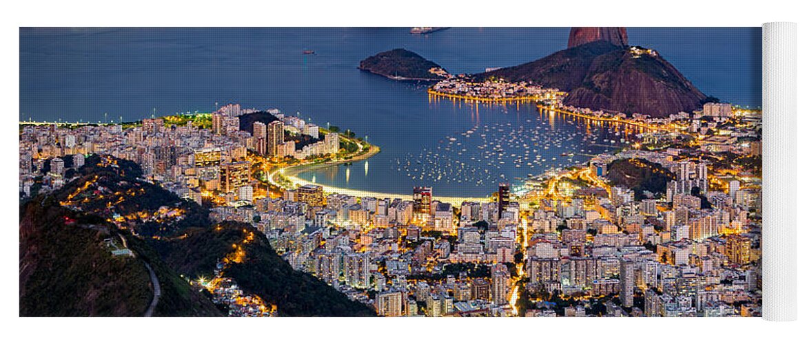 South America Yoga Mat featuring the photograph Aerial Rio by Mihai Andritoiu
