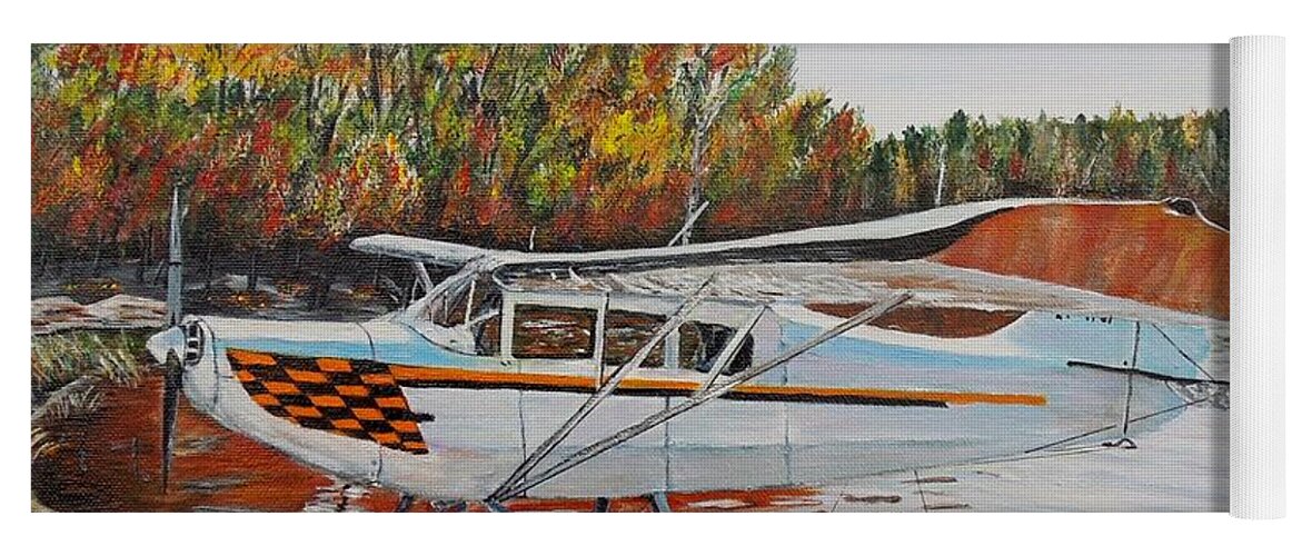 Aeronca Chief Float Plane Yoga Mat featuring the painting Aeronca Super Chief 0290 by Marilyn McNish