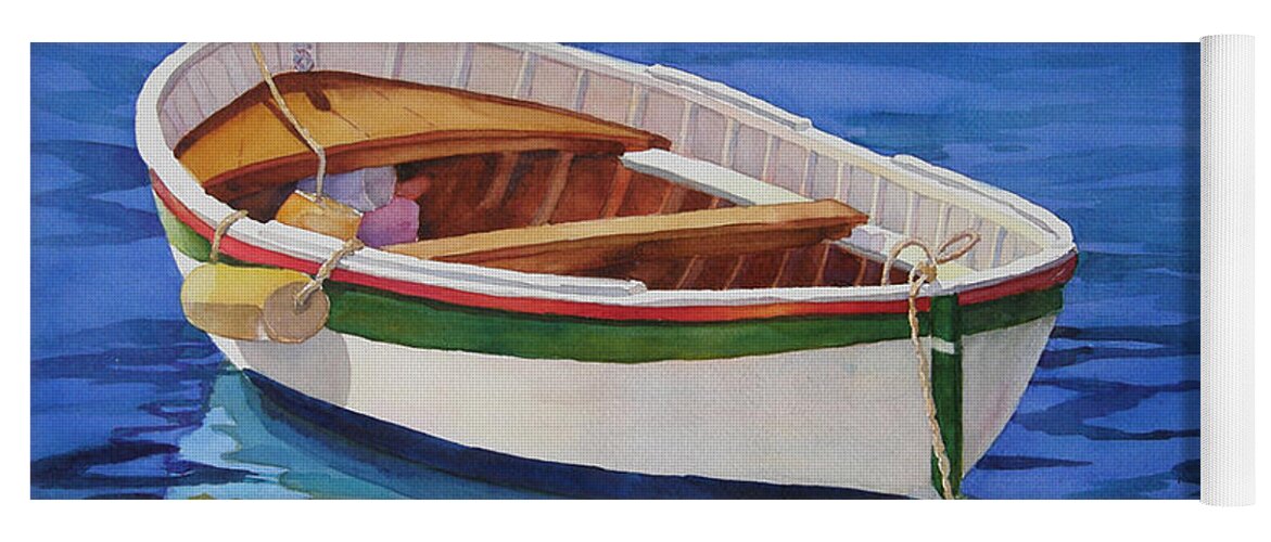 Boat Yoga Mat featuring the painting Afloat by Judy Mercer