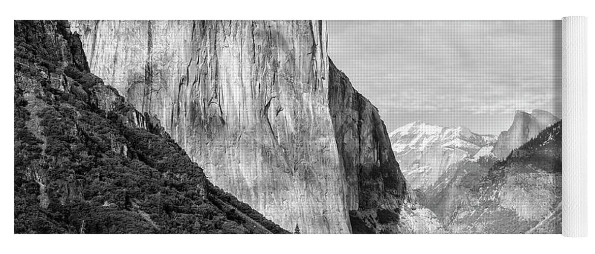 Black & White Yoga Mat featuring the photograph Afternoon At El Capitan by Sandra Bronstein