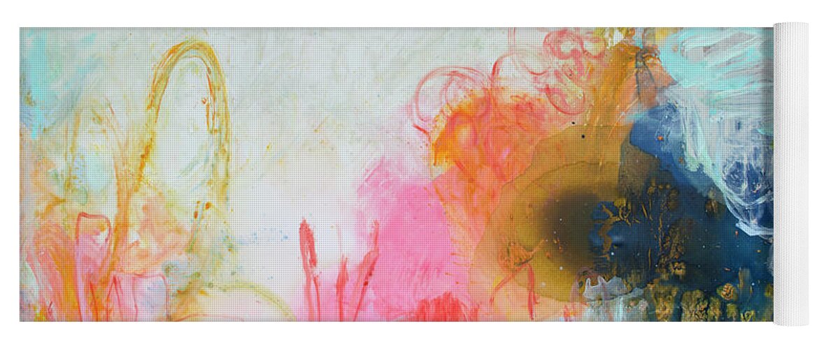 Abstract Yoga Mat featuring the painting Afternoon Snooze by Claire Desjardins