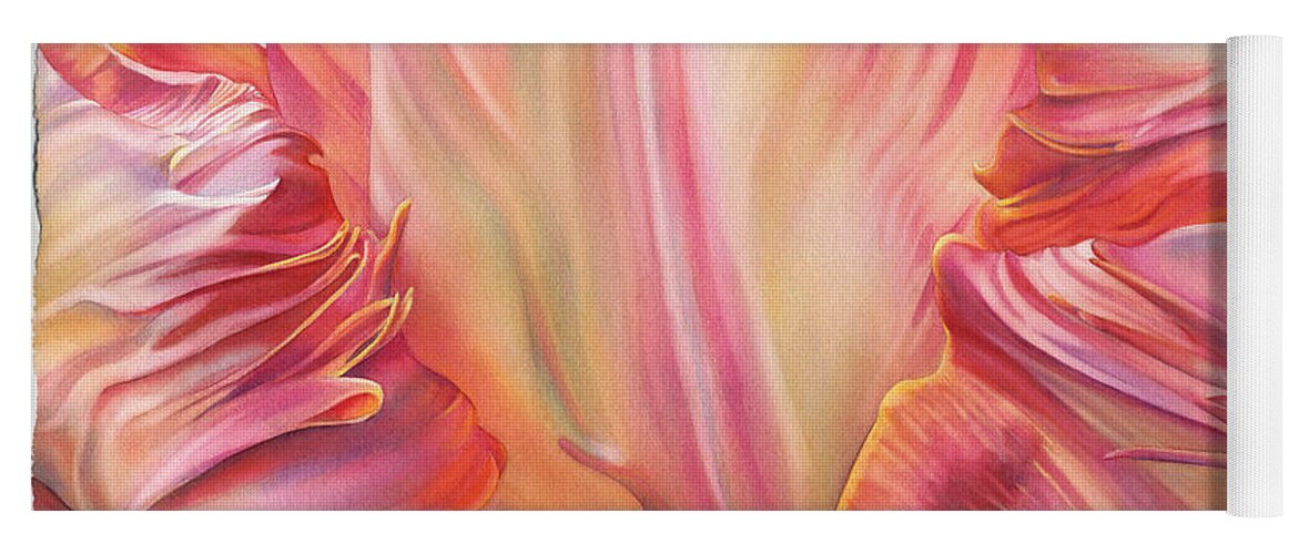 Flower Yoga Mat featuring the painting Aglow by Sandy Haight