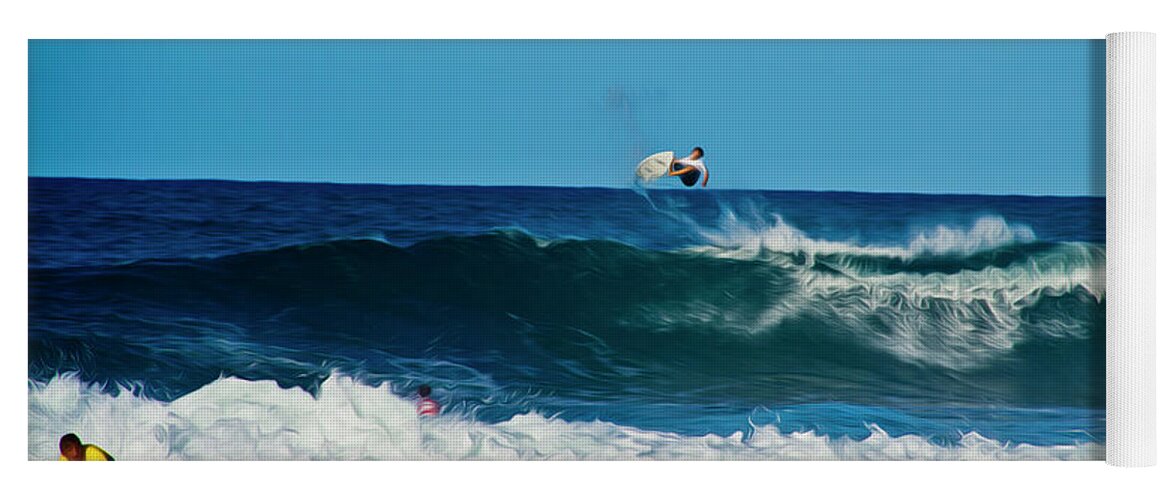 Surfing Yoga Mat featuring the photograph Air bourne by Stuart Manning