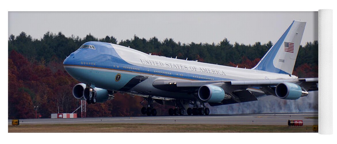 Airplane Yoga Mat featuring the photograph AirForce One by Brooke Bowdren