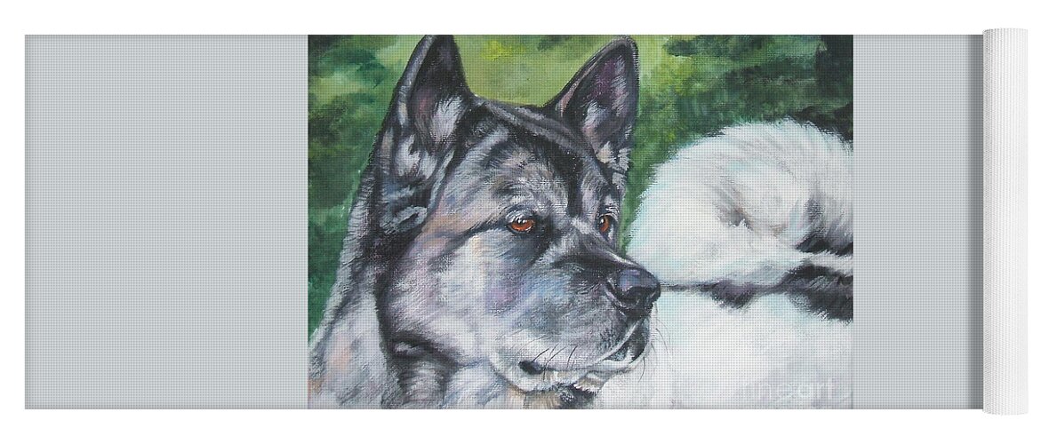 Dog Yoga Mat featuring the painting Akita by Lee Ann Shepard