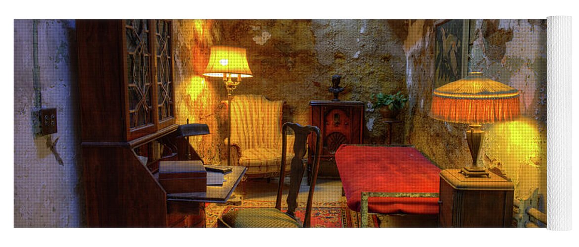Al Capone's Jail Cell Yoga Mat featuring the photograph Al Capones Jail Cell by Anthony Sacco