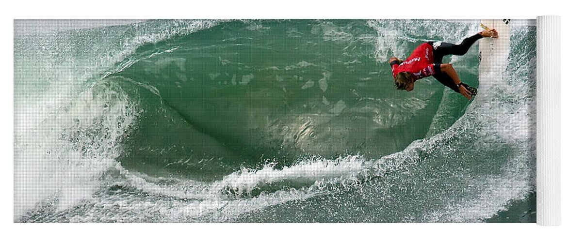 Surfers Yoga Mat featuring the photograph Alan Riou Surfer by Waterdancer 