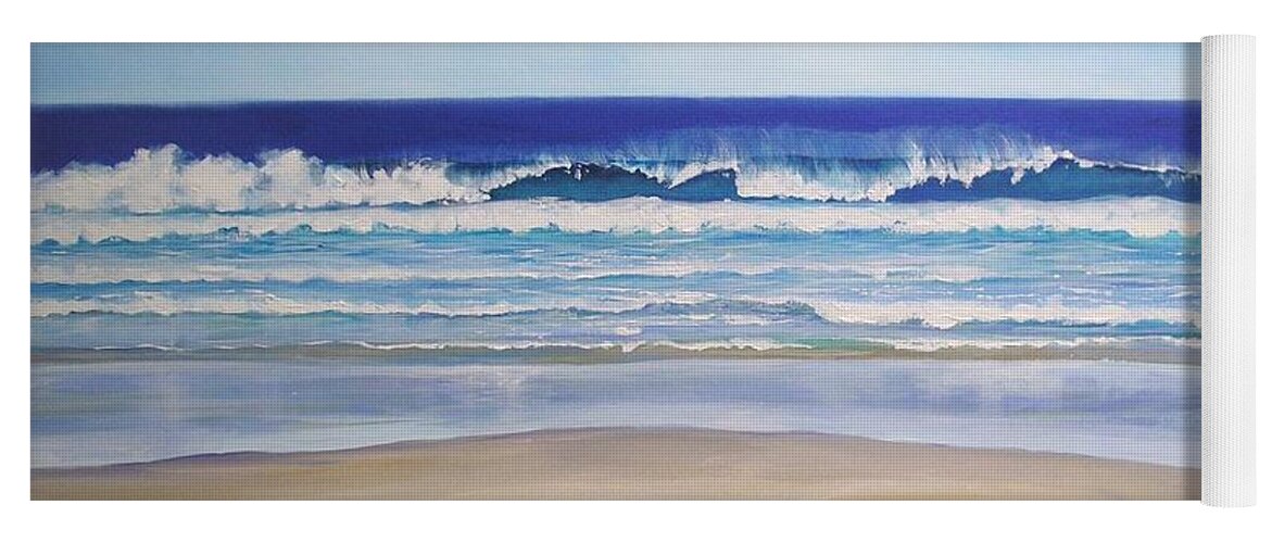 Seascape Yoga Mat featuring the painting Alexandra Bay Noosa Heads Queensland Australia by Chris Hobel