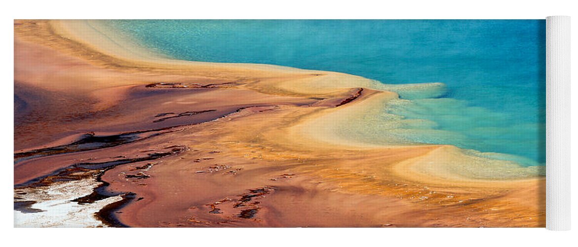 Grand Prismatic Yoga Mat featuring the photograph Algae Waves On The Edge Of Grand Pri by Adam Jewell