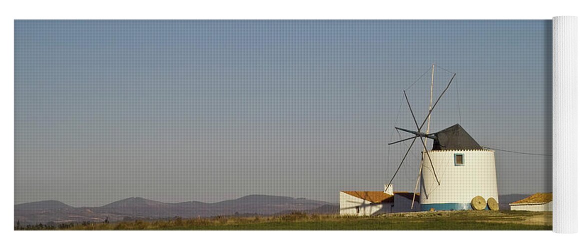 Landscape Yoga Mat featuring the photograph Algarve windmill by Heiko Koehrer-Wagner