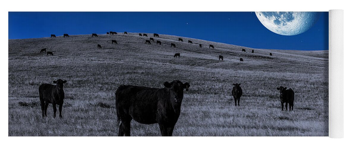 Cows Yoga Mat featuring the photograph Alien Cows by Todd Klassy