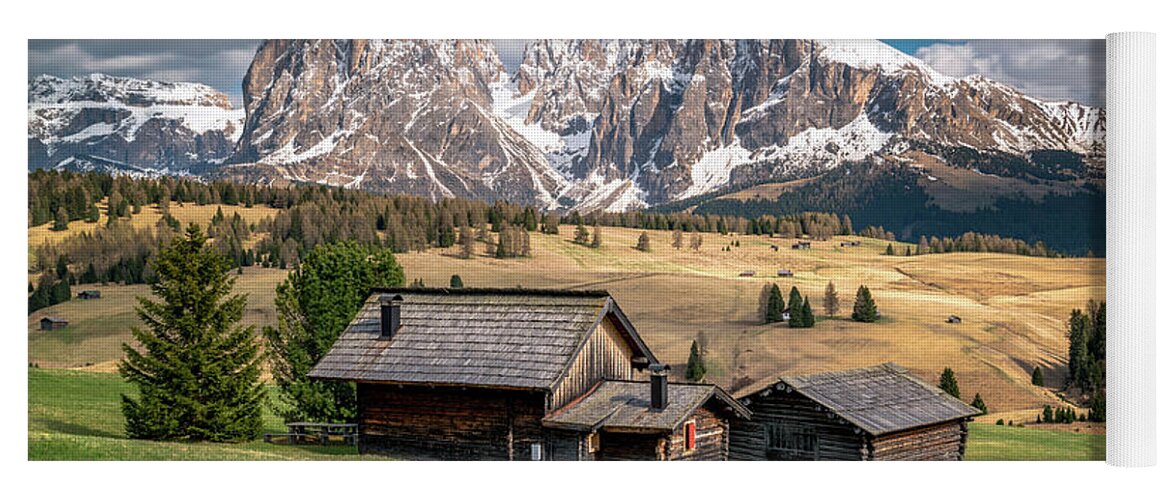 Alpe Di Suisi Yoga Mat featuring the photograph Alpe Di Suisi Cabin by James Udall