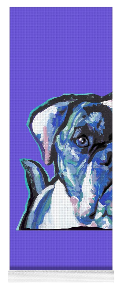 American Bulldog Yoga Mat featuring the painting Am an American Sweet Bully by Lea