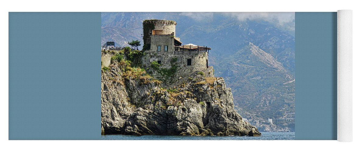 Fortress Yoga Mat featuring the photograph Amalfi Coast Fortress by Helaine Cummins