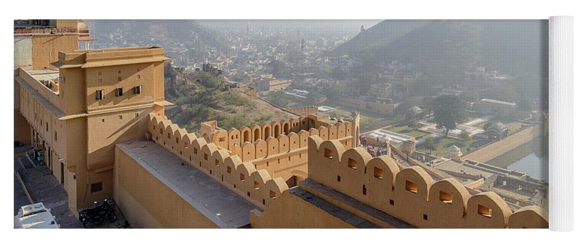 India Yoga Mat featuring the photograph Amer Fort 02 by Werner Padarin