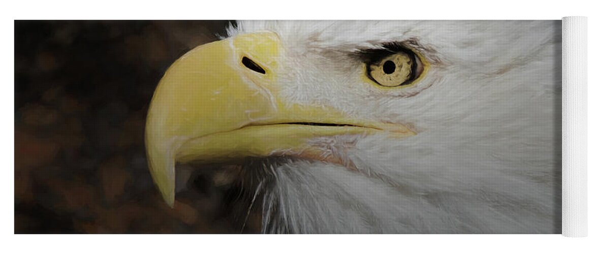 American Bald Eagle Yoga Mat featuring the digital art American Bald Eagle Portrait 2 by Ernest Echols