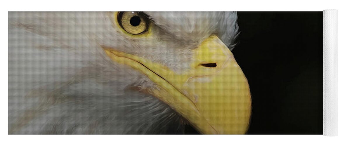 American Bald Eagle Yoga Mat featuring the digital art American Bald Eagle Portrait 4 by Ernest Echols