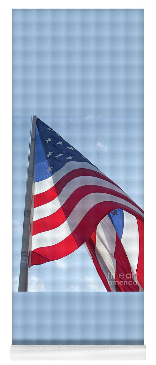 Flag Yoga Mat featuring the photograph American Flag by Ann Horn