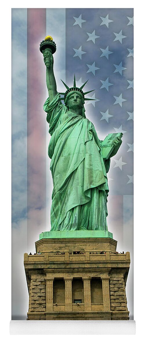 Statue Of Liberty Yoga Mat featuring the digital art American Liberty by Timothy Lowry