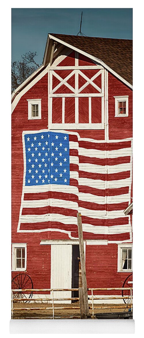 Barn Yoga Mat featuring the photograph American Pride by Susan Rissi Tregoning