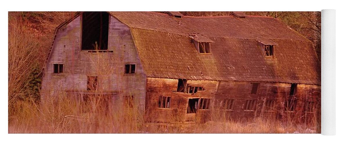Barns Yoga Mat featuring the photograph An Old Dairy Barn by Jeff Swan