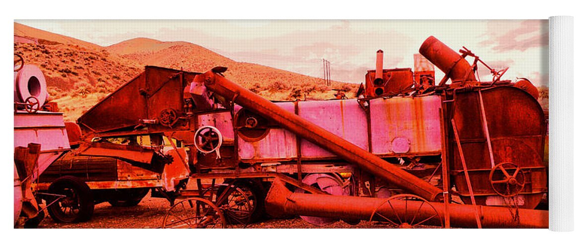 Old Yoga Mat featuring the photograph An old rusty harvestor by Jeff Swan
