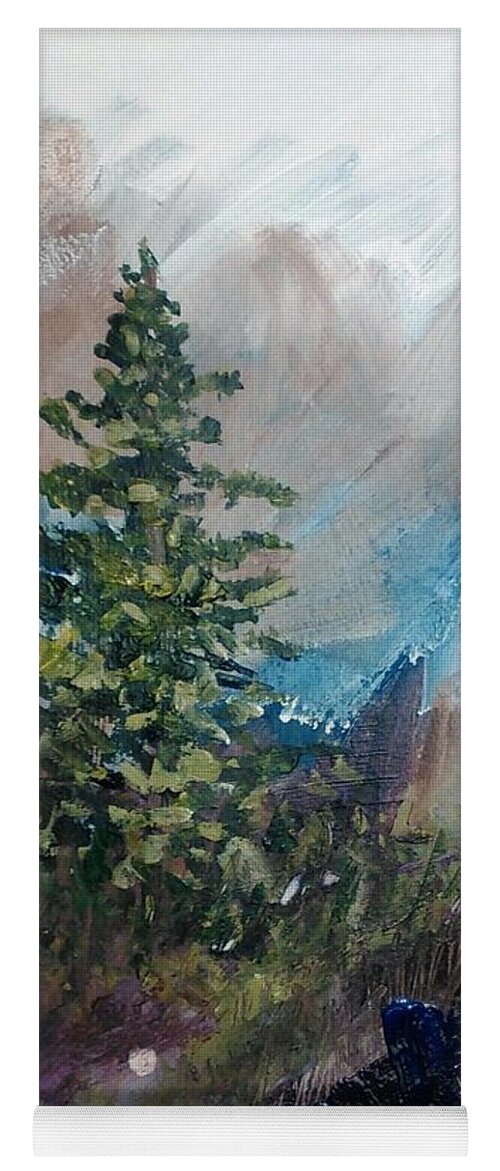 Nature Yoga Mat featuring the painting An Yosemite Afternoon by Sherry Harradence