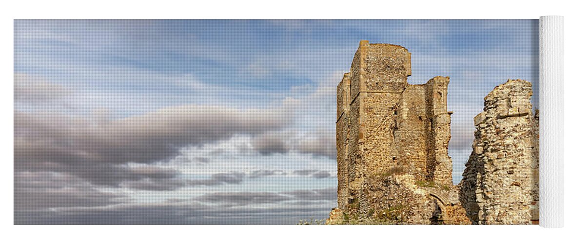 Ruin Yoga Mat featuring the photograph Ancient ruins in rural English landscape by Simon Bratt