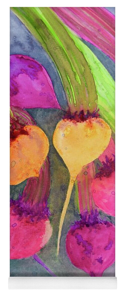  Yoga Mat featuring the painting And The Beet Goes On by Barrie Stark