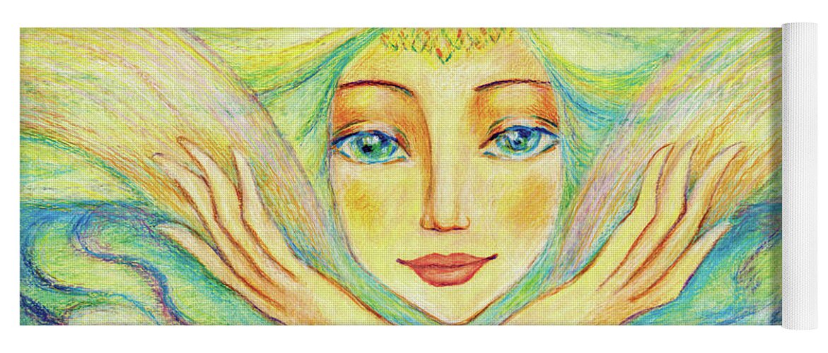 Angel Woman Yoga Mat featuring the painting Angel of Serenity by Eva Campbell