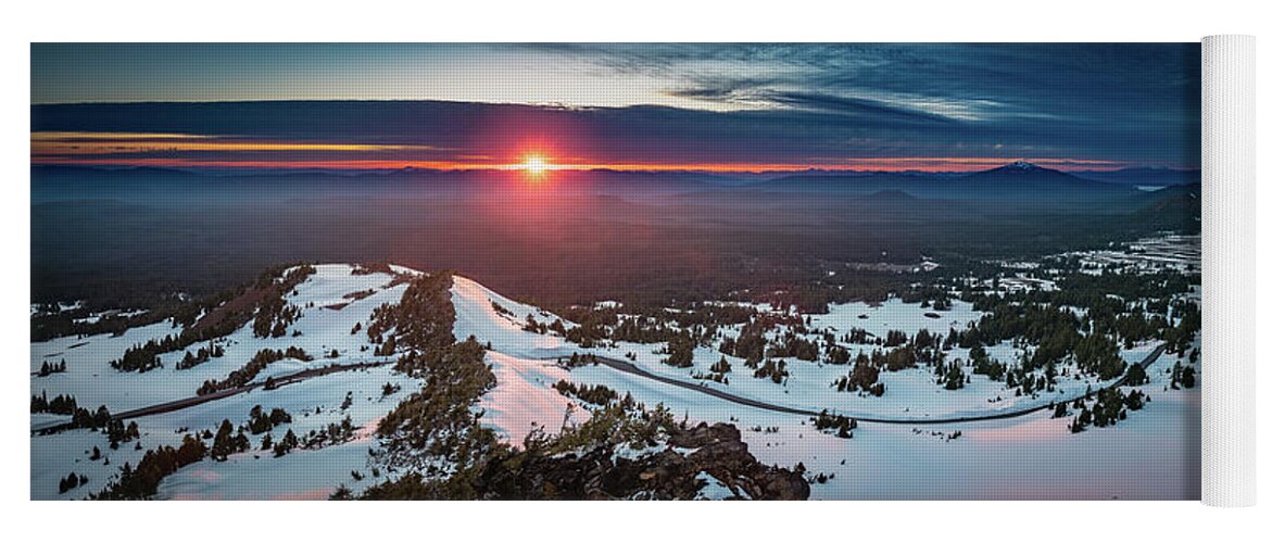 America Yoga Mat featuring the photograph Another sunset at Crater Lake by William Lee