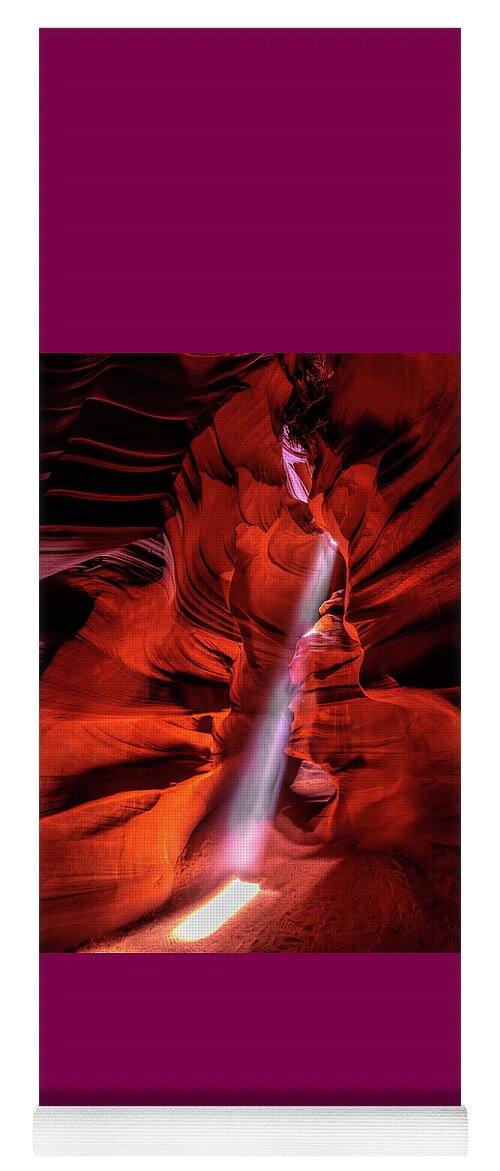 Arizona Yoga Mat featuring the photograph Antelope Canyon Shaft of Light by Paul LeSage