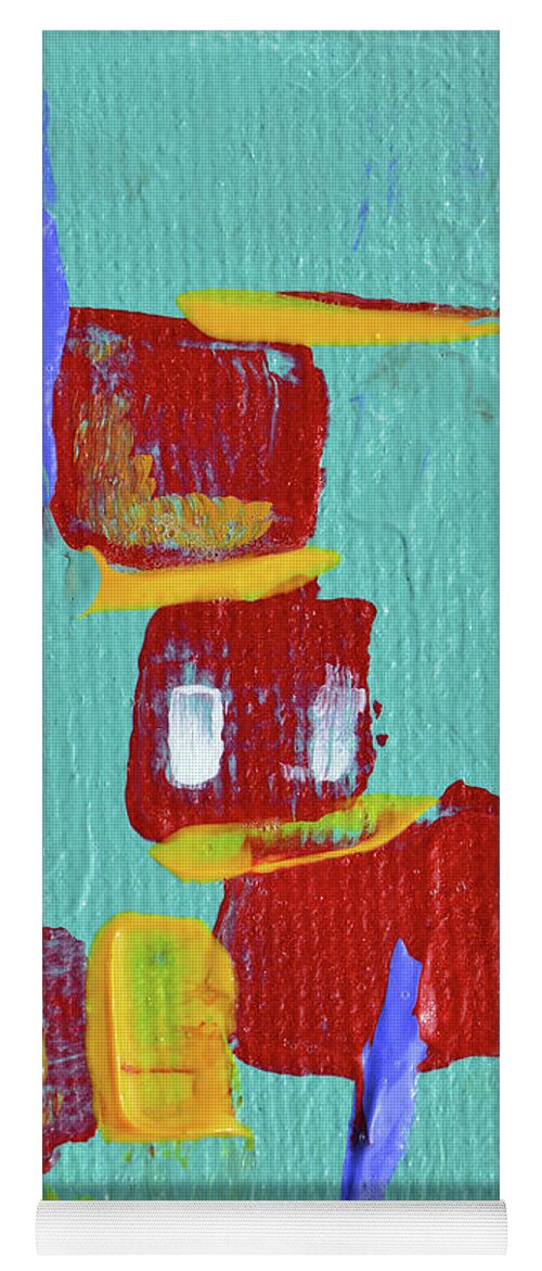 Abstract Yoga Mat featuring the painting Apartment Living by Donna Blackhall