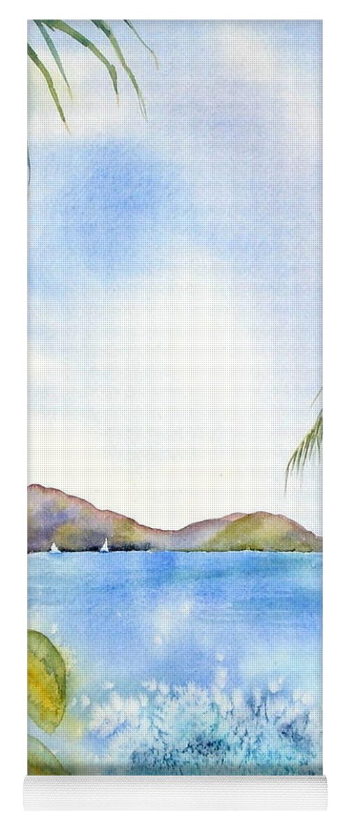 Tortola Yoga Mat featuring the painting Apple Bay Wave by Diane Kirk
