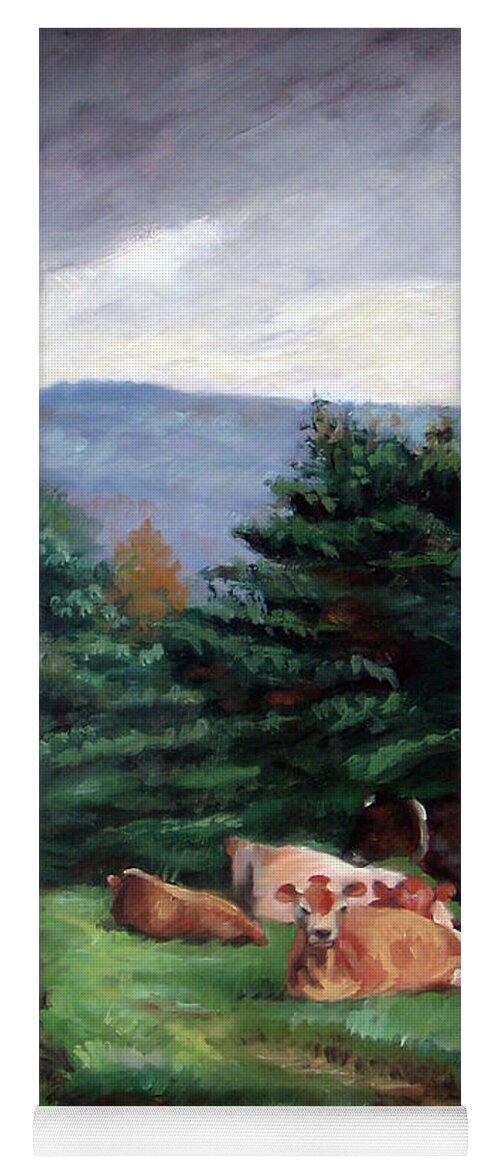 Storm Clouds Yoga Mat featuring the painting Approaching Storm by Marie Witte