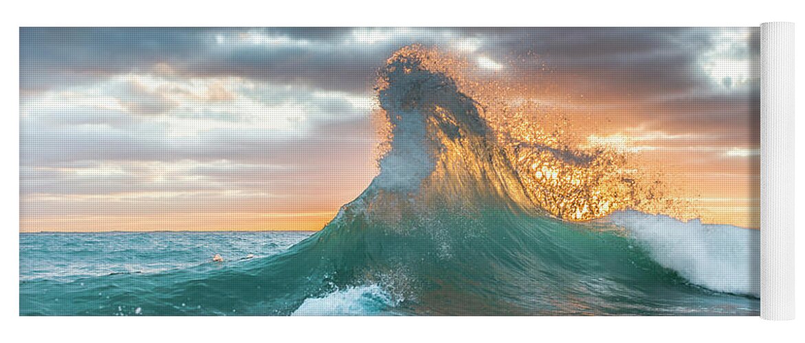 Waves Hawaii Yoga Mat featuring the photograph Aqua Fire by Leonardo Dale