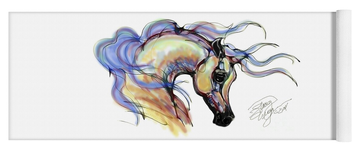 Contemporary Yoga Mat featuring the digital art Arabian Mare by Stacey Mayer