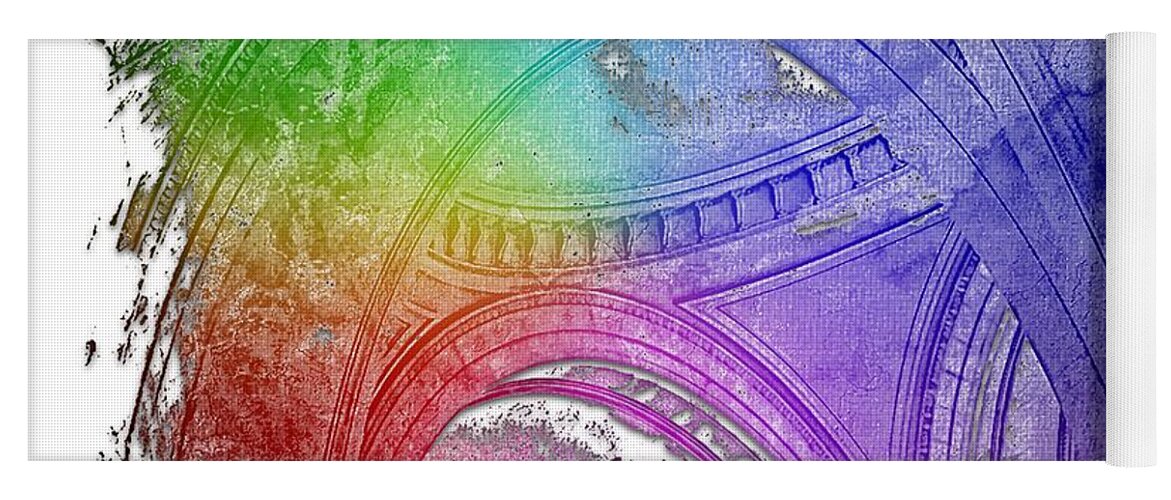Interior Yoga Mat featuring the photograph Arches Abound Cool Rainbow 3 Dimensional by DiDesigns Graphics