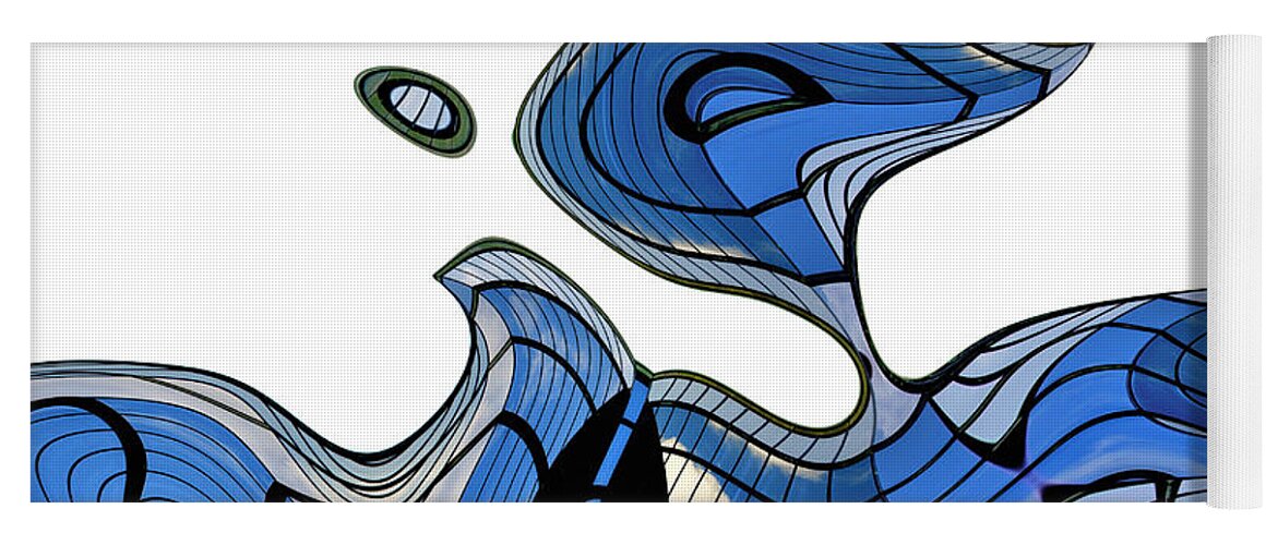Blue Yoga Mat featuring the digital art ArchiTec - 08a by Variance Collections