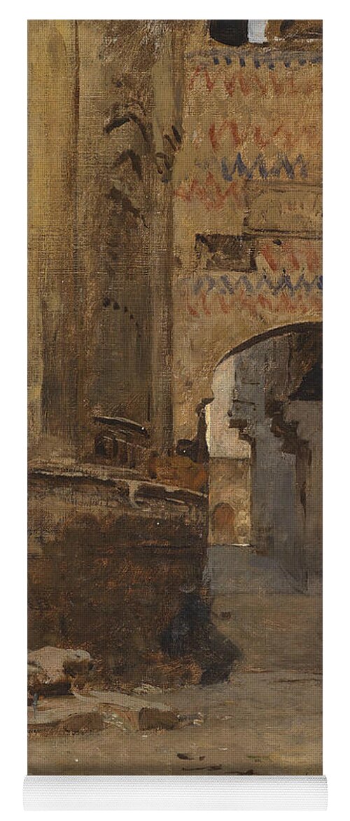 19th Century Art Yoga Mat featuring the painting Archway in Cairo by Leopold Muller