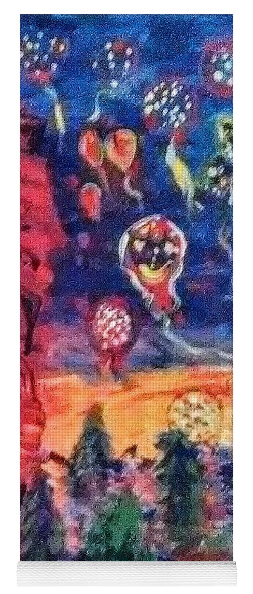 Balloons Yoga Mat featuring the painting Arising Dawn by Suzanne Berthier