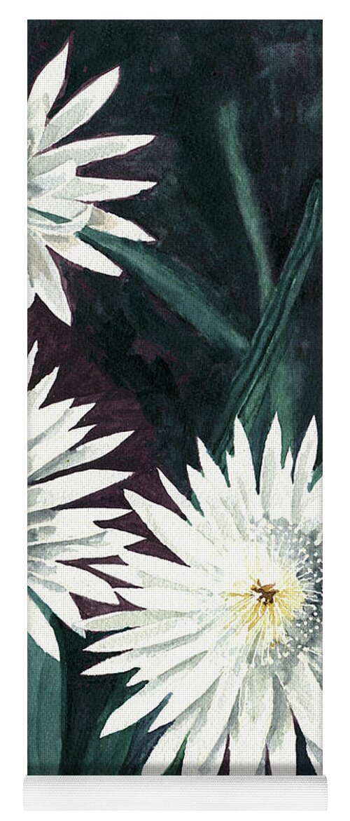 Cactus Yoga Mat featuring the painting Arizona Queen of the Night by Eric Samuelson