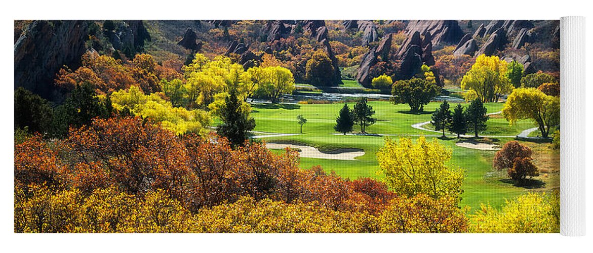 Arrowhead Yoga Mat featuring the photograph The Arrowhead Golf Club in Roxborough Park, Colorado by O Lena