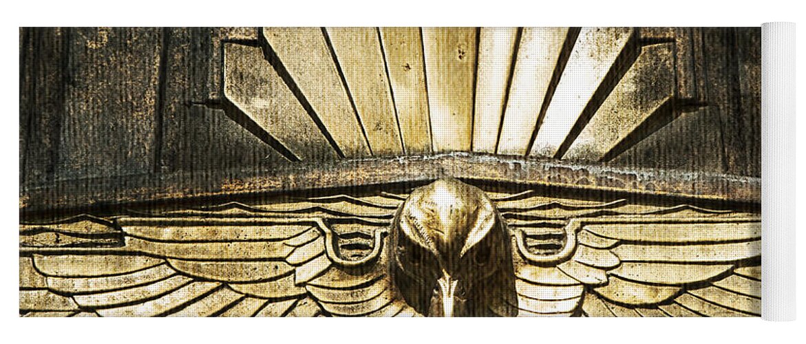 Art Deco Face Mask Yoga Mat featuring the photograph Art Deco Eagle by Theresa Tahara