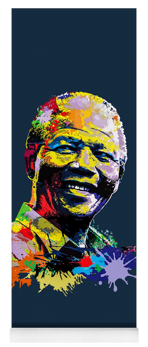 South Yoga Mat featuring the digital art Nelson Mandela Madiba by Anthony Mwangi