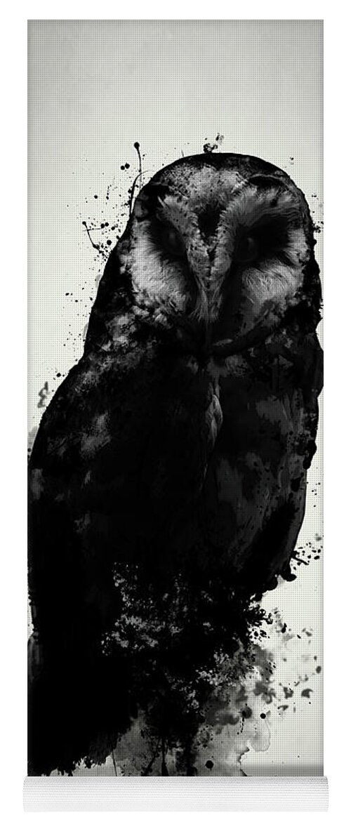 Owl Yoga Mat featuring the mixed media The Owl by Nicklas Gustafsson