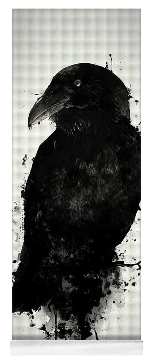 Raven Yoga Mat featuring the mixed media The Raven by Nicklas Gustafsson